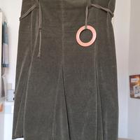 Gonna velluto verde  taglia 42