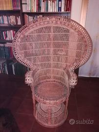 Sedia pavone in vimini