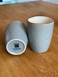2 Bicchieri grigi in ceramica