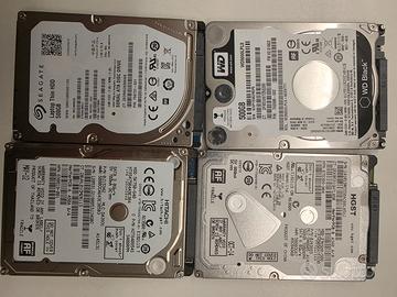 Lotto 4 HDD Sata 2,5" misti 500Gb