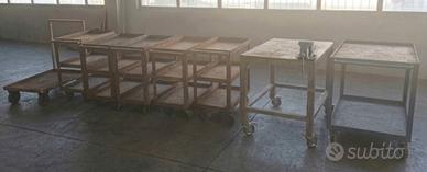 Carrelli ( uno con morsa ) e banchi da lavoro 