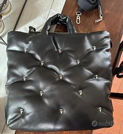 Borsa shopper con tracolla Karl Lagerteld nera