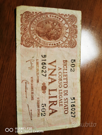 Una lira banconota anno 1935