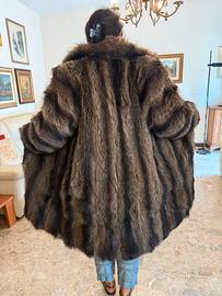 Pelliccia vintage lunga in volpe argentata