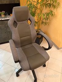 Sedia Gaming ergonomica reclinabile grigio