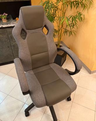 Sedia Gaming ergonomica reclinabile grigio