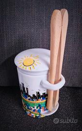 Barattolo/Zuccheriera Porcellana Decoro artistico