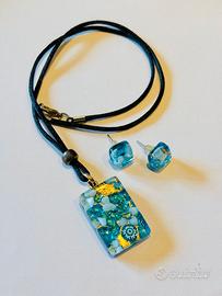 Set ciondolo e orecchini Murano glass