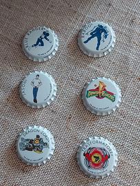 Lotto 6 tappi a tema Power Rangers