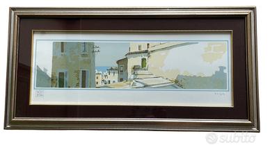 Aldo Riso, Coastal Village, Litografia
