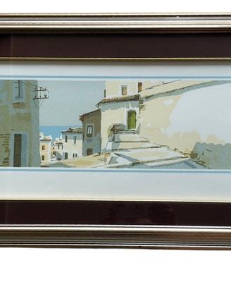 Aldo Riso, Coastal Village, Litografia
