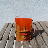 Scarsella rossa fatta a mano in pelle