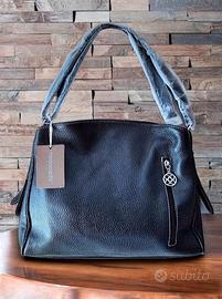Borsa nuova in vera pelle colore nero 
