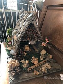 Baita  arigianale in pietra con giardino