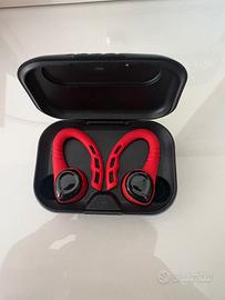 Auricolari bluetooth wireless sportivi rosso/nero