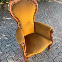 Poltrona Vintage stile Luigi Filippo in Velluto