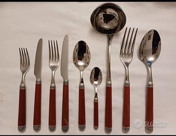 Set posate 75 pz, Dorico Bugatti bordeaux