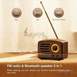 Radio fm e speaker bluetooth Muzen Otr Wood
