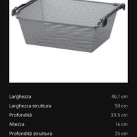 Cestello in rete Ikea con binario 