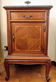 Comodini Anni '50 in Legno Massello Intarsiato