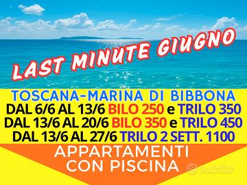Last minute Giugno mare Toscana piscina 1 SETT 250