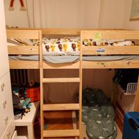 letto bambini soppalco con materasso 