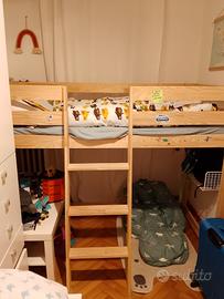 letto bambini soppalco con materasso 