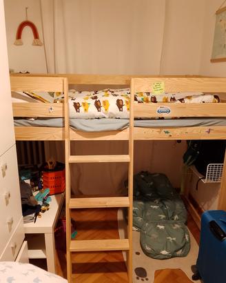 letto bambini soppalco con materasso 