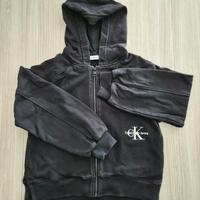 Felpa Nero Antracite con zip Calvin Klein 10 anni