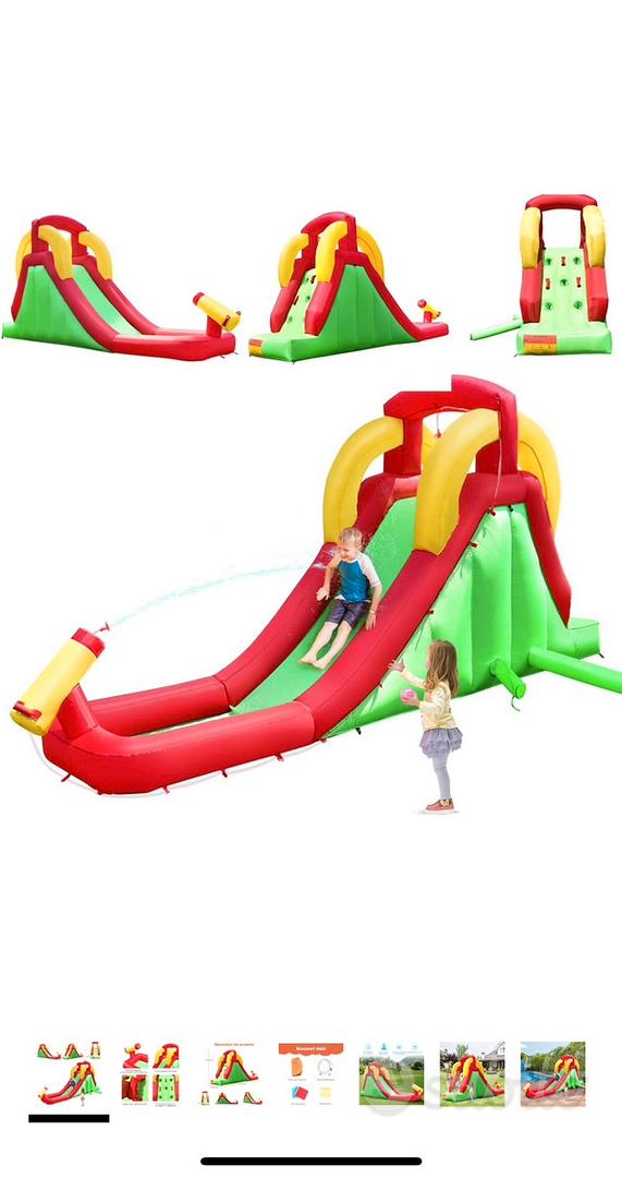 GOPLUS Castello Gonfiabile per Bambini con Scivolo, Casa Gigante