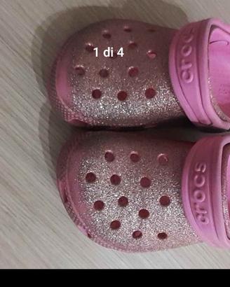 Scarpine Crocs rosa glitter bambina N. 9 anni 3