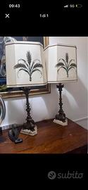 Coppia di lampade da tavolo con palma – decorative