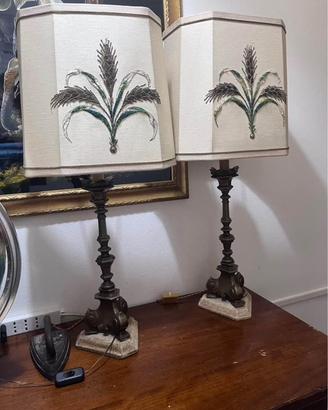 Coppia di lampade da tavolo con palma – decorative