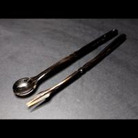 Forchetta e cucchiaio in osso vintage