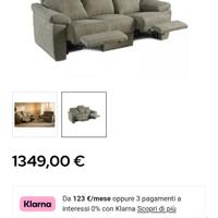  Divano tre posti in ecopelle più velluto,c