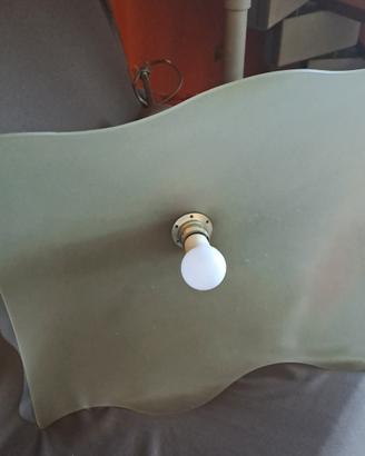 Lampadario vetro e legno + lampadina Fitop