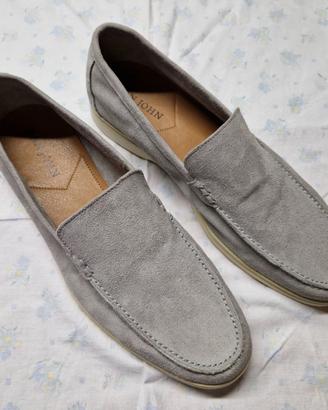 Mocassino Dan John, scarpe in pelle scamosciata
