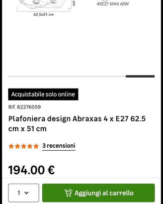 Plafoniera design Abraxas 4 E27