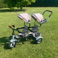 Triciclo per gemelli/fratelli 2 posti