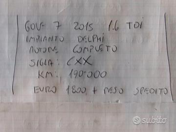 Motore completo golf 7 2015 1.6 tdi