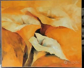 Quadro con calle su base in legno mis.117x99 cm