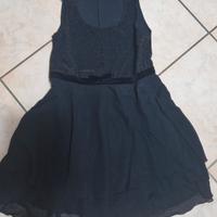 Abito nero a balze taglia 42 con corpetto in lurex