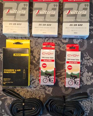 Set: 7 camere d'aria per bici da strada da 28"