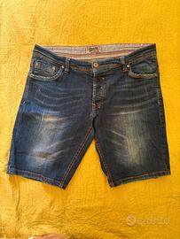 Bermuda jeans uomo Cotton & Silk blu scuro slavato