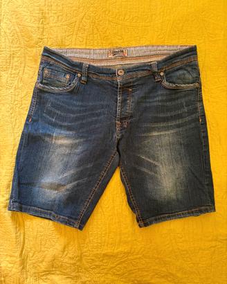 Bermuda jeans uomo Cotton & Silk blu scuro slavato