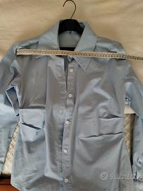 Camicia azzurra con rouches laterali – Taglia M