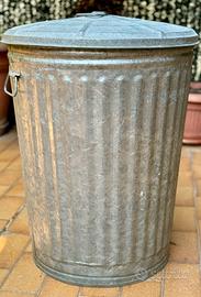 Bidone grande zincato giardino