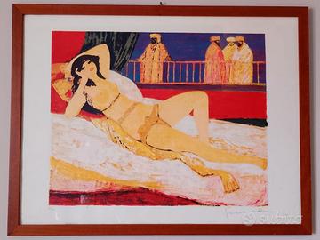 S. Fiume "Odalisca con guardiani" litografia orig.