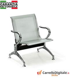 Sedia da attesa in acciaio – NUOVA – 1 posto