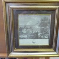 Quadro stampa borgo Asolano (TV) CM.36X36 vintage